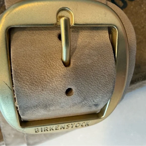 Birkenstock Gizeh BIG Buckle Women’s Sandcastle Nubuck Leather Sz US 7 EU 38 NEW - Picture 10 of 12